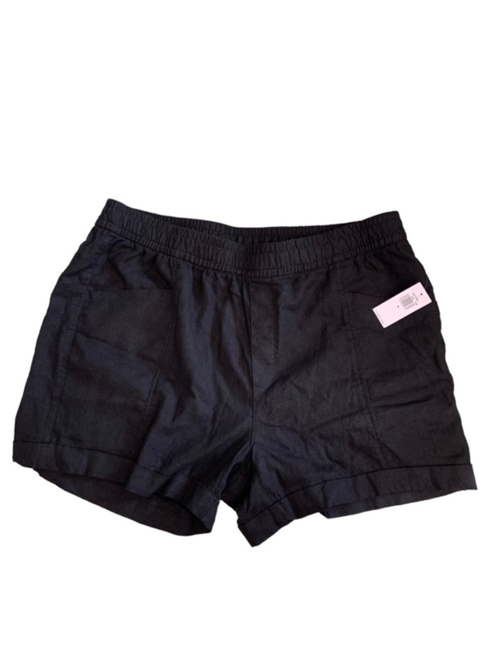 NWT Old Navy Black Linen Blend High Waist Women’s Shorts size Medium